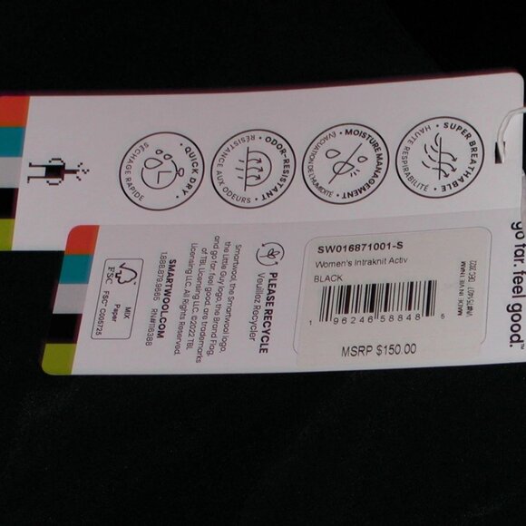 Smartwool Intraknit Active Dress Built in Shorts Size Small Black NWT $150.00 - Picture 6 of 6